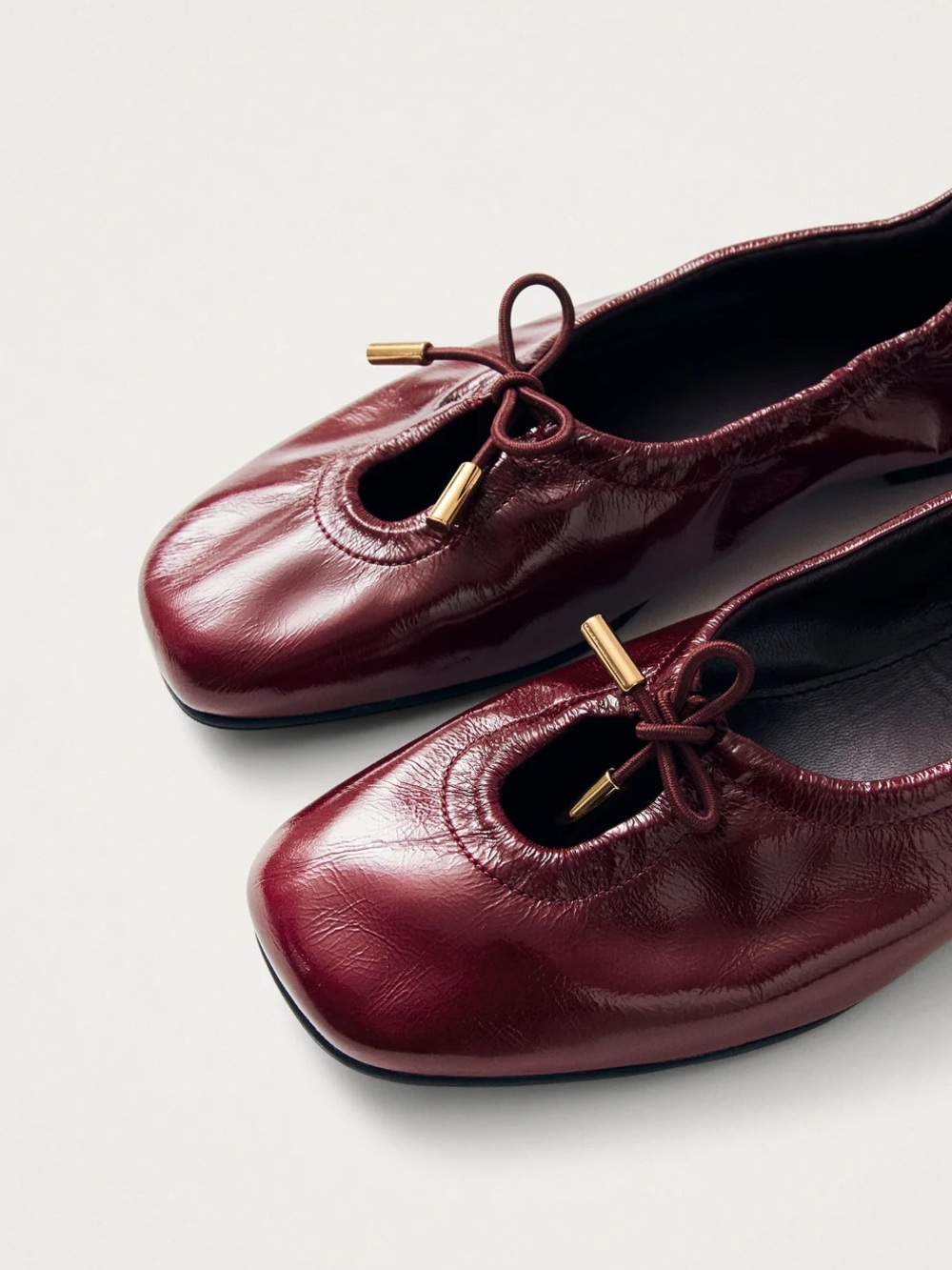 BNIB - ALOHAS ROSALIND BURGUNDY PATENT LEATHER FLATS - Size EU 37 - Picture 5 of 8